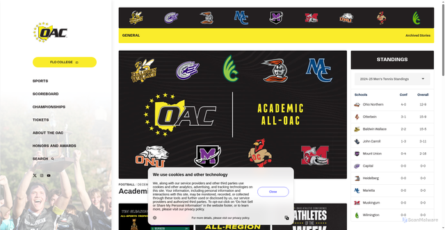 Security scan screenshot of https://oac.org/sports/general