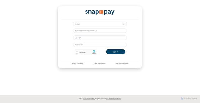 Security scan screenshot of https://snappayglobal.com