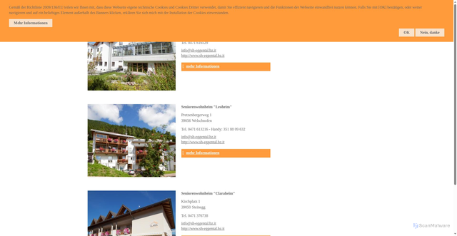 Security scan screenshot of https://www.sh-eggental.bz.it/sd