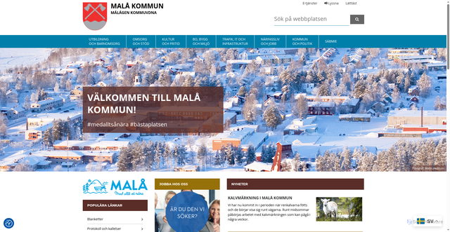 Security scan screenshot of http://www.mala.se