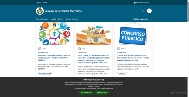 Security scan screenshot of https://comune.belvedere-marittimo.cs.it