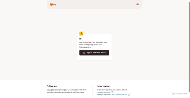 Security scan screenshot of https://merchantportal.stage.swedbankpay.com