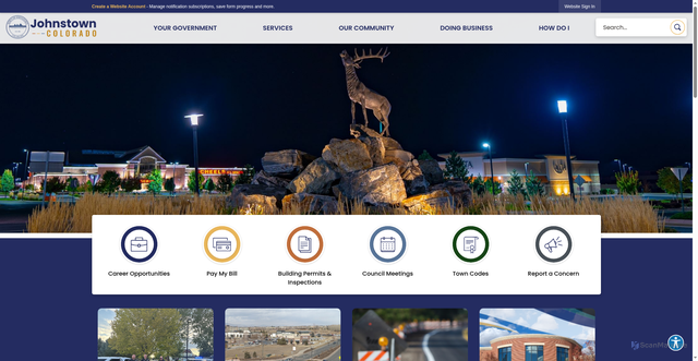 Security scan screenshot of https://johnstownco.gov/