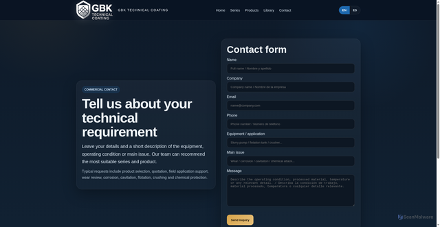 Security scan screenshot of http://gbktcp.ca/contact.html