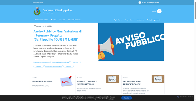 Security scan screenshot of https://comune.santippolito.pu.it/