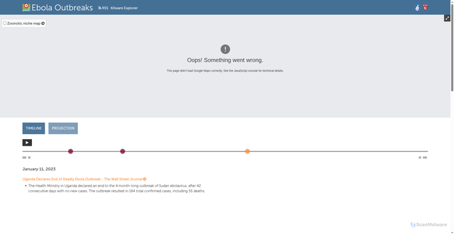 Security scan screenshot of https://healthmap.org/ebola/