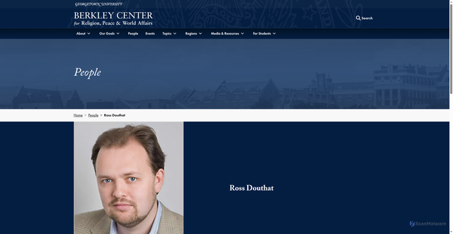 Security scan screenshot of berkleycenter.georgetown.edu