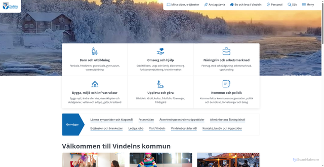 Security scan screenshot of https://www.vindeln.se/