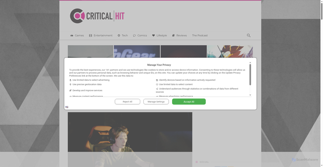 Security scan screenshot of https://criticalhit.net