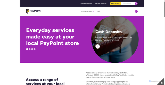 Security scan screenshot of https://paypoint.com