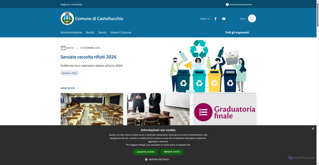 Security scan screenshot of https://www.comunecastellucchio.it/