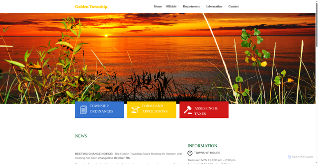 Security scan screenshot of https://goldentownshipmi.gov/