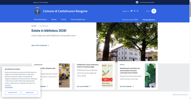 Security scan screenshot of https://www.comune.castelnuovo-rangone.mo.it