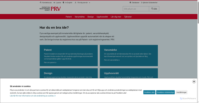 Security scan screenshot of https://www.prv.se/sv/