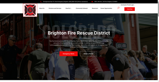 Security scan screenshot of https://brightonfire.org/