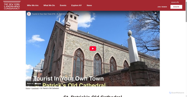 Security scan screenshot of https://nylandmarks.org/explore-ny/st-patricks-old-cathedral/