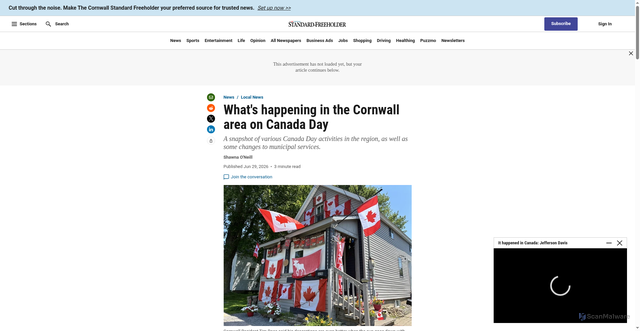 Security scan screenshot of https://www.standard-freeholder.com/news/canada-day-cornwall-open-closed-happening