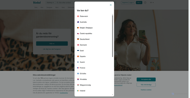 Security scan screenshot of https://vinted.se