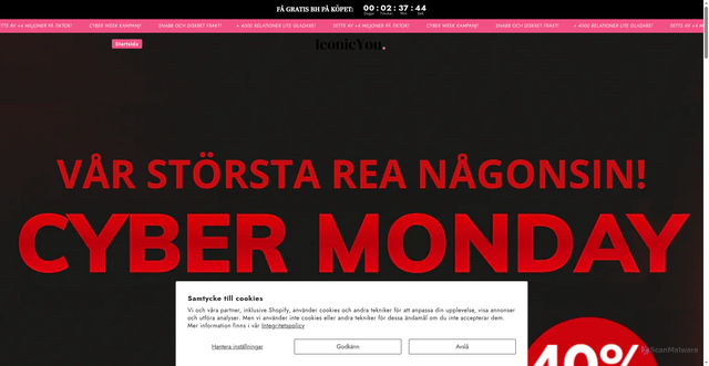 Security scan screenshot of https://iconicyou.se/