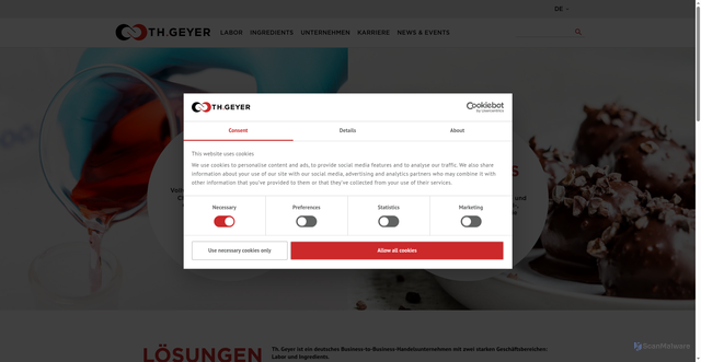 Security scan screenshot of https://thgeyer.com
