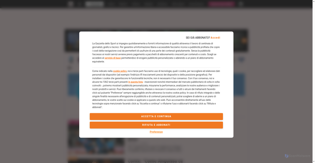 Security scan screenshot of https://www.gazzetta.it/calcio/squadre/napoli/notizie/