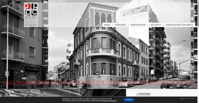 Security scan screenshot of https://www.ordinearchitettisassari.it