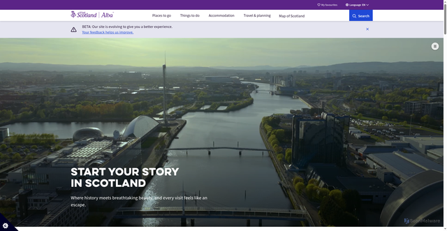 Security scan screenshot of https://www.visitscotland.com/