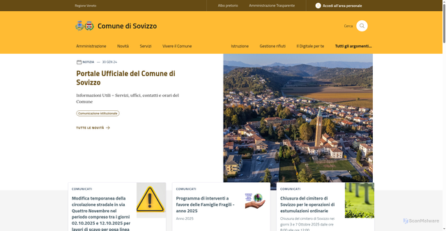 Security scan screenshot of https://www.comune.sovizzo.vi.it/