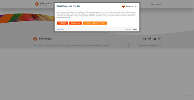 Security scan screenshot of https://knowledge.informatica.com