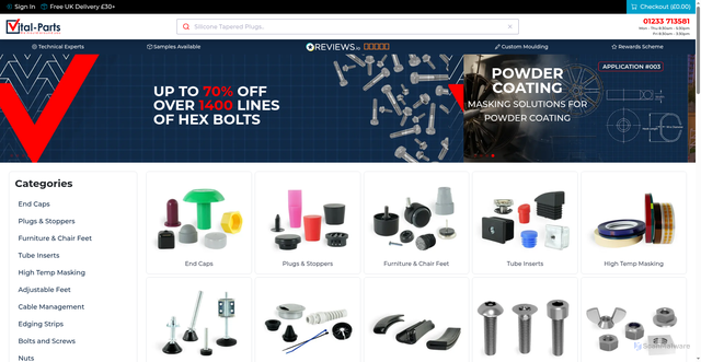 Security scan screenshot of https://www.vital-parts.co.uk