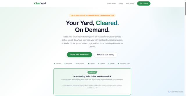 Security scan screenshot of http://clearyard-live.pages.dev/