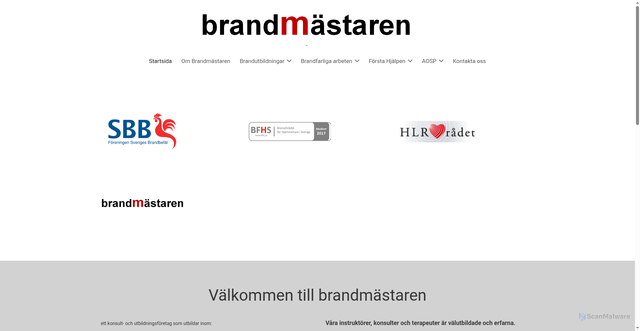 Security scan screenshot of https://brandmastaren.nu