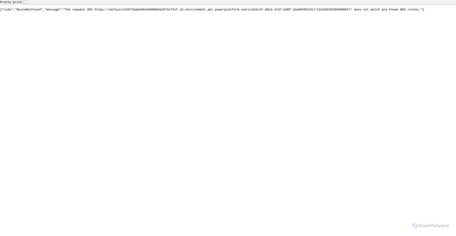 Security scan screenshot of https://defaultc42675da6e6642009d0da2874cf3cf.42.environment.api.powerplatform.com