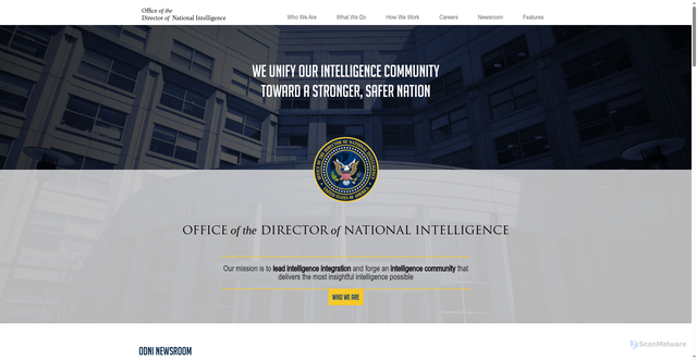 Security scan screenshot of https://dni.gov/