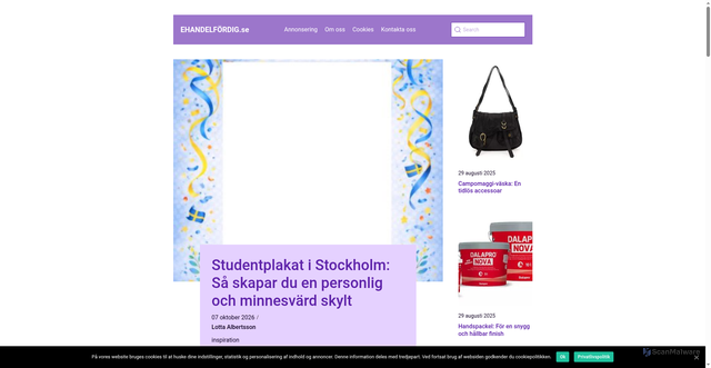 Security scan screenshot of https://xn--ehandelfrdig-cjb.se