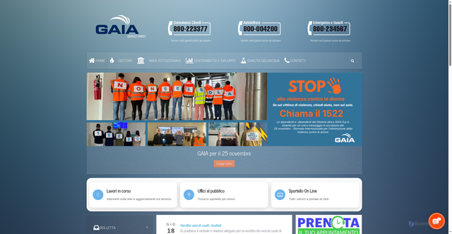 Security scan screenshot of https://www.gaia-spa.it/