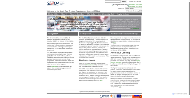 Security scan screenshot of https://www.seeda.co.uk/
