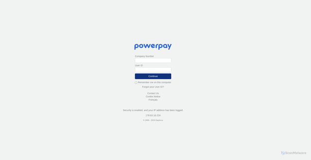 Security scan screenshot of https://clients.powerpay.ca