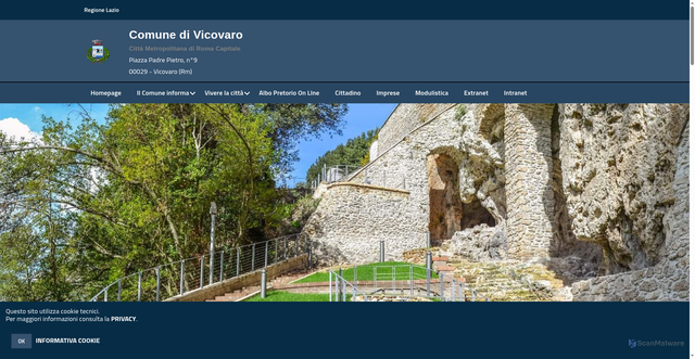 Security scan screenshot of https://www.comunedivicovaro.it/hh/index.php