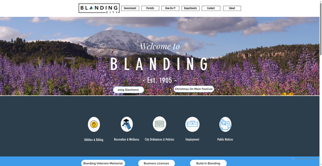 Security scan screenshot of https://www.blanding-ut.gov/