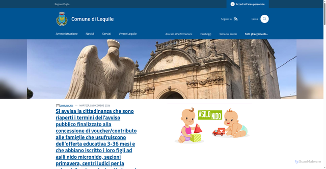 Security scan screenshot of https://www.comune.lequile.le.it/