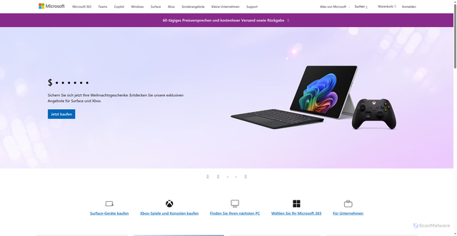 Security scan screenshot of https://www.microsoft.com/