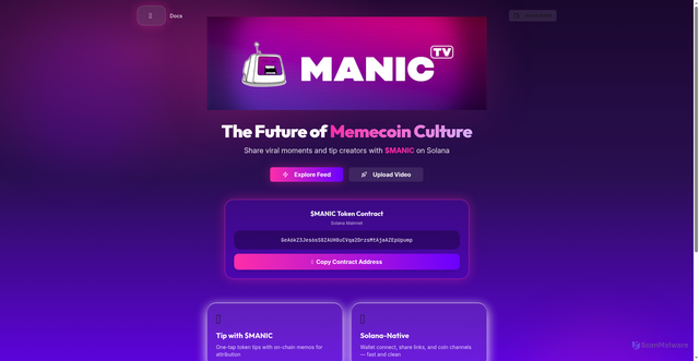 Security scan screenshot of http://manictv.xyz/