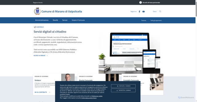 Security scan screenshot of https://www.comunemaranovalpolicella.vr.it