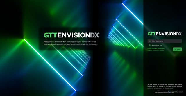 Security scan screenshot of https://envision.gtt.net