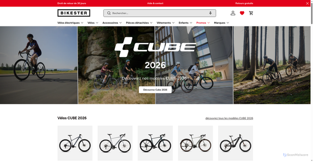 Security scan screenshot of https://bikester.fr