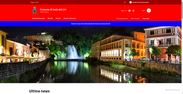 Security scan screenshot of https://www.comune.isoladelliri.fr.it/