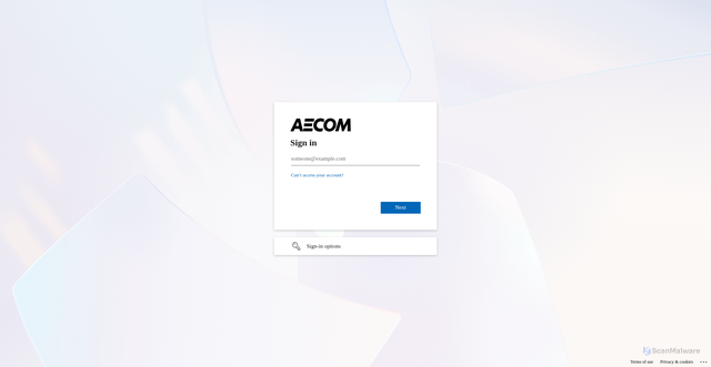 Security scan screenshot of https://aecom-my.sharepoint.com