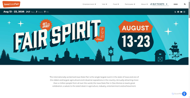 Security scan screenshot of https://www.iowastatefair.org/