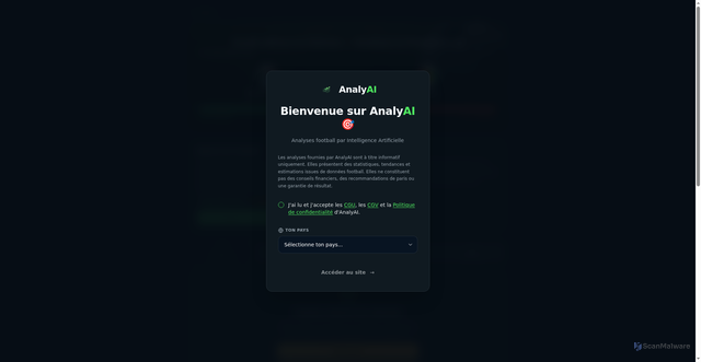 Security scan screenshot of https://analyai.io/match/south-africa-vs-guinea-26-09-2026